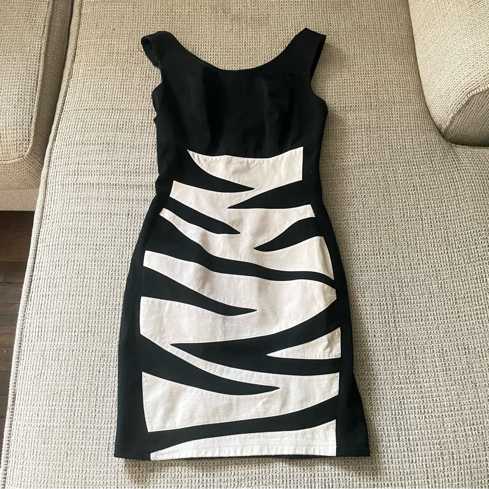 Vintage 90s John Murrough Suede zebra print dress